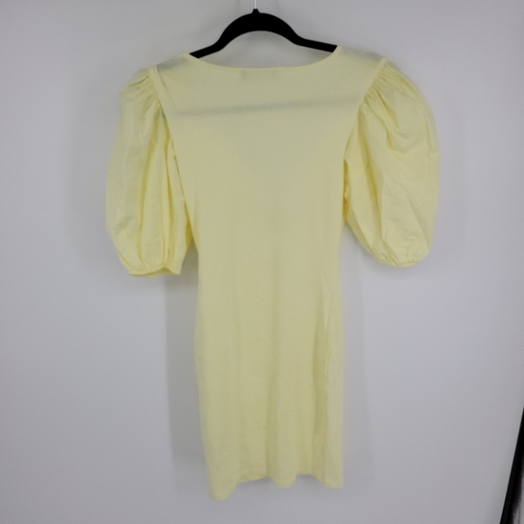 Bershka Pale Yellow Mini Dress with Cutout Size S - Picture 5 of 8